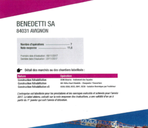 Renouvellement pour 2018 du label Excellence par Grand Delta Habitat